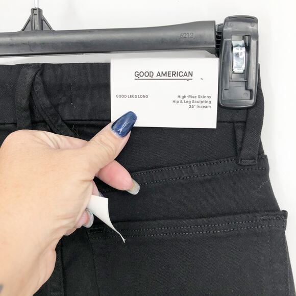 GOOD AMERICAN Womens Good Legs Jeans 2 26 Tall Black Stretch High Skinny NWT - Picture 12 of 14